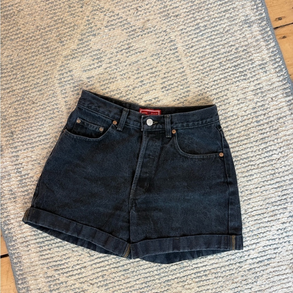Vintage GAP Classic Black Buttonfly Denim Shorts - Size 25/26